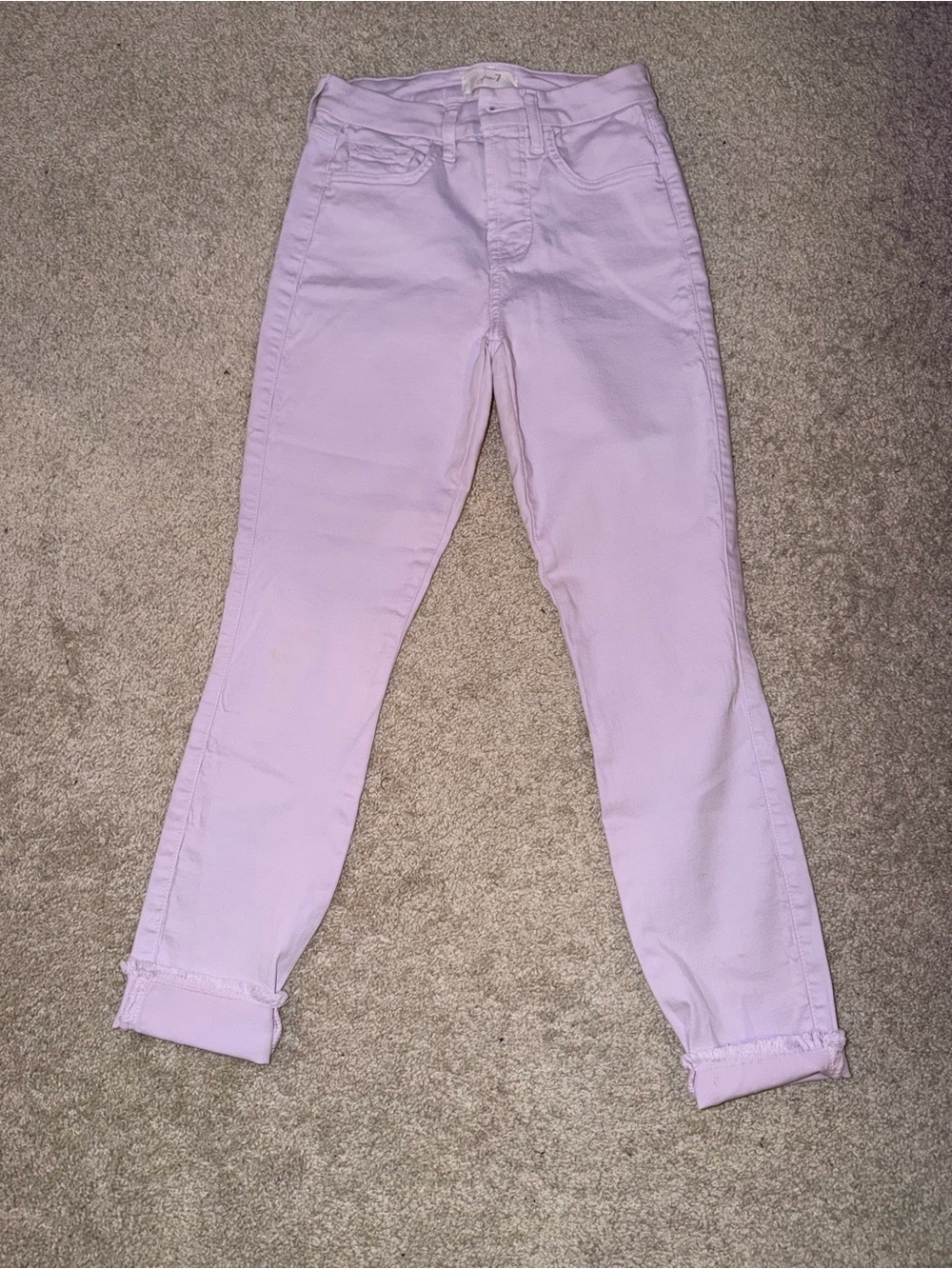 JEN7 Pastel Lilac High-Rise Jeans